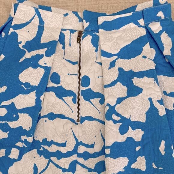 Charlotte Brody Cabana Blue/Ivory Brocade Bell Shaped Skirt. Size XS. - Picture 3 of 7